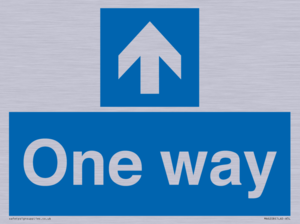 One way with up directional arrow